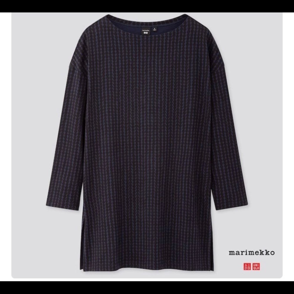 Marimekko blue long sleeve shirt by Uniqlo